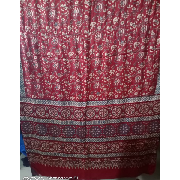 Ajrakh Block print Saree 